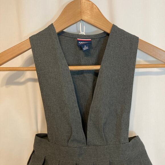 French Toast Girl’s Gray Pinafore V-Neck Pleated School Uniform Jumper Dress - Picture 4 of 6